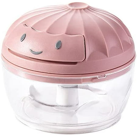

Manual Mini Garlic Chopper Portable Hand Pulled Meat Grinder For Vegetables Nuts Chili Onions (Pink 160ML)
