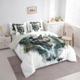 thumbnail image 2 of Manfei Nature Wolf 7pcs Queen Bedding,Rustic Wildlife Bedding Comforter Set Queen,White,Light Gray Reversible, 2 of 7