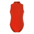 thumbnail image 1 of Jhaoyu Combinaison de Danse Ballet pour Filles Col Roulé Creux Yoga Barboteuse Gymnastique Basique Rouge 3TG, 1 of 7