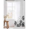 thumbnail image 3 of Sheer Curtains 108 Inches Long, Dandelion Semi Sheer Curtains Light Filtering Window Treatment, Black White Modern Country Rustic Plants Privacy Voile Drapes for Living Room Bedroom 52x108 Inch, 3 of 7