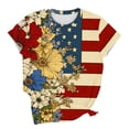 thumbnail image 5 of VKOYWKM 4th of July Shirts for Women American Flag Print Top Patriotic Independence Day Tee Short Sleeve Crew Neck Casual Summer USA Flag Graphic T Shirt, 5 of 5