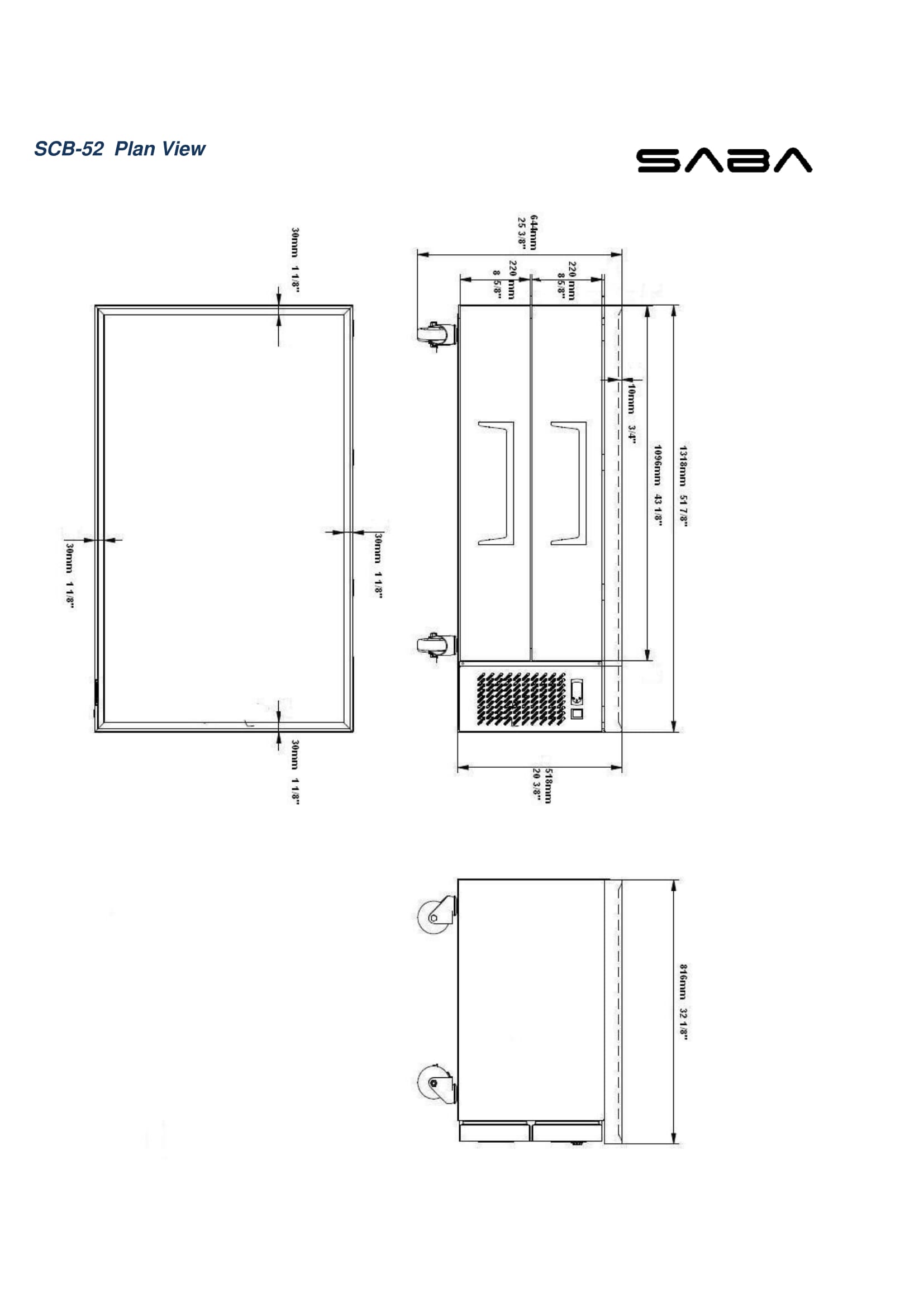 Heavy Duty Commercial 52" Chef Base 2 Drawer Refrigerator