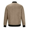 thumbnail image 5 of AOOCHASLIY 2024 Mens Faux Suede Bomber Jacket Varsity Solid Jacket Windbreaker Vintage Casual Lightweight Leather Coats Jackets, 5 of 5