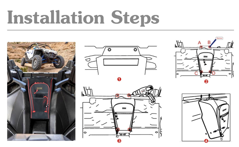 Goldfire 1680D UTV Accessories Cab Pack Center Seat Bag Waterproof Storage Bag Organzier Fit For Polaris RZR PRO XP 2020-2021