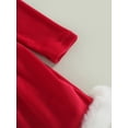 thumbnail image 6 of Toddler Baby Girl Christmas Dress Santa Claus Dress Red Velvet Long Sleeve Tulle Princess Dress with Headband Outfit, 6 of 8