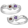 Women's Personalized Planet Sterling Silver Couple's Birthstone Ring