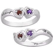 Women's Personalized Planet Sterling Silver Couple's Birthstone Ring