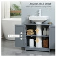 thumbnail image 5 of Under Sink Bathroom Cabinet with 2 Doors and Shelf, Pedestal Sink Bathroom Vanity Cabinet, Gray Gray + MDF, 5 of 9