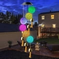 thumbnail image 3 of Campanas de viento solares con bola de cristal que cambian de color, para exteriores, impermeables, con LED y energía solar, 3 of 4