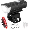 thumbnail image 1 of Luces para bicicleta, luz delantera LED recargable por USB, juego de luces delanteras recargables e impermeables para bicicleta, 5 modos de luz, juego de luces para todo tipo de bicicletas., 1 of 5