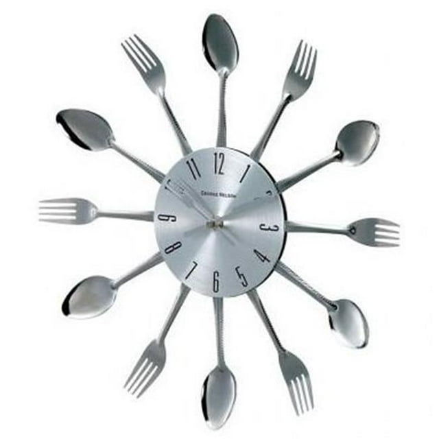 Kirch 1234SPOON-16-REMAIL George Nelson Real Spoon and Fork Starburst Wall Clock