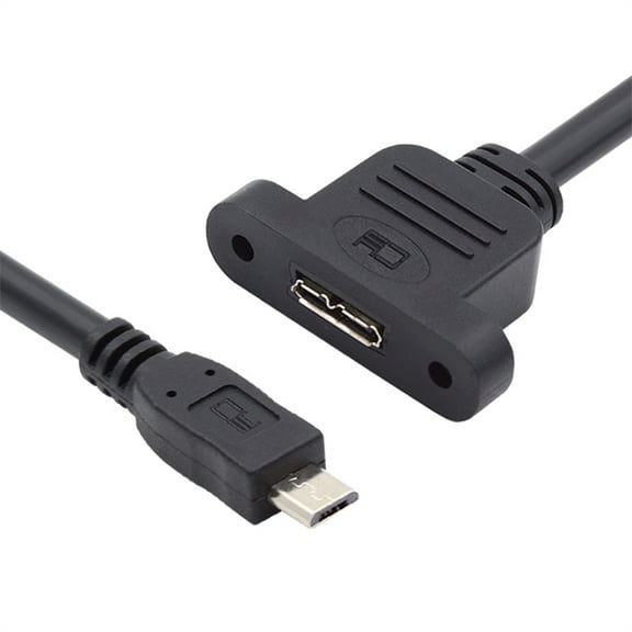 FVH Micro USB 2.0 5Pin Male to Micro 3.0 Type-B Female Screw Mount Type Extension Cable 480Mbps