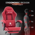 thumbnail image 3 of JONPONY Gaming Chair,400LBS Fabric Gamer Chair with footrest for Adults, High Back Ergonomic Computer Game Chair with Adjustable Headrest and Lumbar Support,Red, 3 of 8
