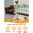 thumbnail image 5 of Sage Green Buffalo Plaid Sofa Covers for 2-3 Cushion Couch L-Shaped Sectional, Green White Checkered Farmhouse Washable Sofa Covers Slipcover for Living Room Furniture, Couch Cover Blanket 71"x134", 5 of 9