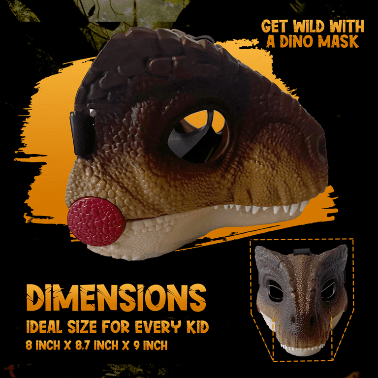 Masks by Kay Kay, Dinosaur Mask for Kids and Adults, Hard Plastic