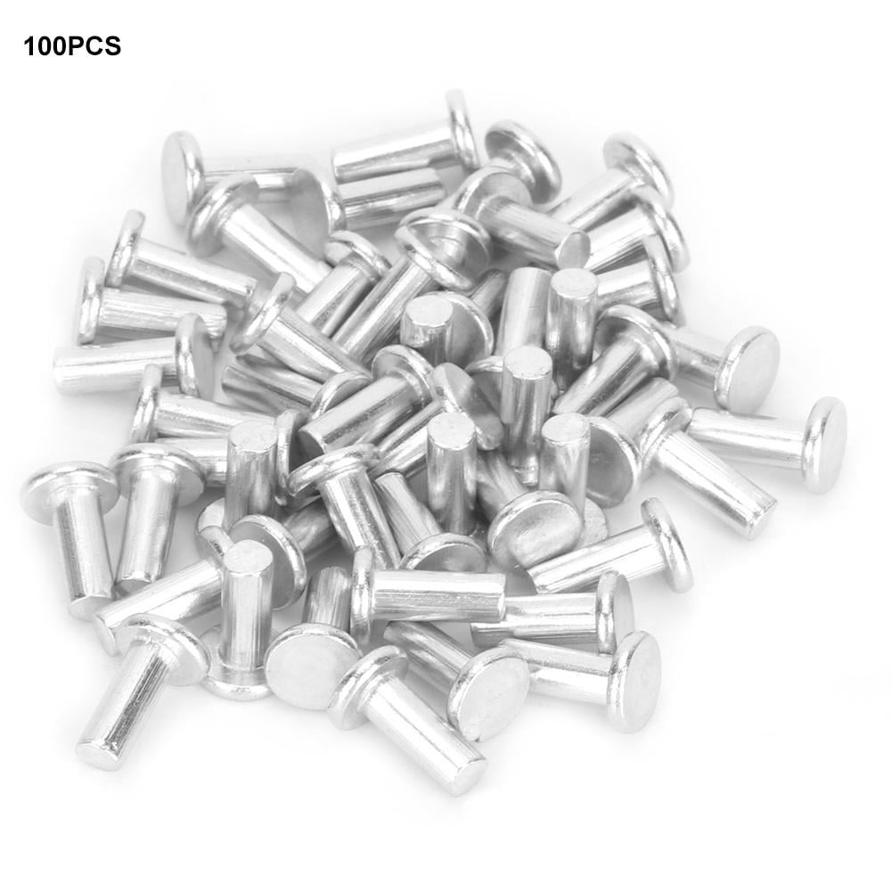 Tebru Flat Head Solid Rivet, M4 Aluminum Rivet, 100pcs GB867 M4 Flat