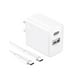 thumbnail image 1 of Cargador de doble puerto 20W 1HORA Tipo USB+Tipo C, 1 of 5