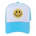 thumbnail image 1 of Yellow Glitter Smiley Face Trucker Hat,Adjustable Snapback Closure High Crown Foam Mesh Back Hats for Men and Women, 1 of 6
