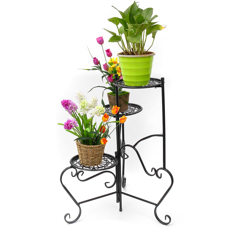3Tier Metal Shelf Plant Stand, Wrought Iron Plants Stand