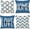 Blue, variant on YCOLL Farmhouse Pillow Covers 18x18 Set of 4 Throw Pillow Covers Rustic Linen Decorative Pillows Square Cushion Covers for Couch Sofa Bedroom Home Decor