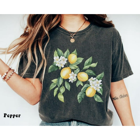 Vintage Lemon T-shirt, Cottagecore Citrus Aesthetic Summer Tee, Boho Fruit Print, Vintage lemon t-shirt