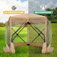 thumbnail image 4 of COBIZI 10x10 Screen House Pop up Gazebo Screen Tent for Camping,5 Sided Pop-up Camping Canopy Shelter Tent with 4 Sidewalls,Portable Outdoor Quick-Set Hub Tent with Carrying Bag&Ground Stakes,Khaki, 4 of 13