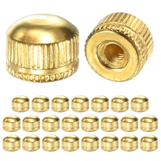 Beavorty M5 Screw Nuts & Caps Set – 6-Pack Metal Pendant Lamp Hardware, Golden Brass Finish, For Ceiling Light Fixtures (M5 Thread, 5mm Diameter)