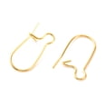 thumbnail image 2 of 20pc Brass Hoop Earring Findings Kidney Ear Wire Long-Lasting Plated Real 18K Gold Plated 19x9x4mm Pin: 0.7mm, 2 of 3
