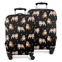 Bulldog Dog and Footprints Luggage Cover Fashion Suitcase Cover Baggage Covers Fit 25-28 Inch Luggage (Go Travel)