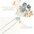 thumbnail image 2 of KAKOWELY Wedding Hair Comb Set 4pcs Wedding Handmade Fashion Hair Comb Set Floral Bridal Headpiece Hair Accessories Rhinestone Wedding Dress Accessories (Blue), 2 of 4