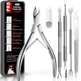 thumbnail image 1 of Cbiumpro 5-Pack Cuticle Trimmer with Pusher, Cutter, Scraper, Nipper, Clipper, Professional Stainless Steel Cuticle Remover Tools Kit for Fingernails & Toenails - with Case, 1 of 3