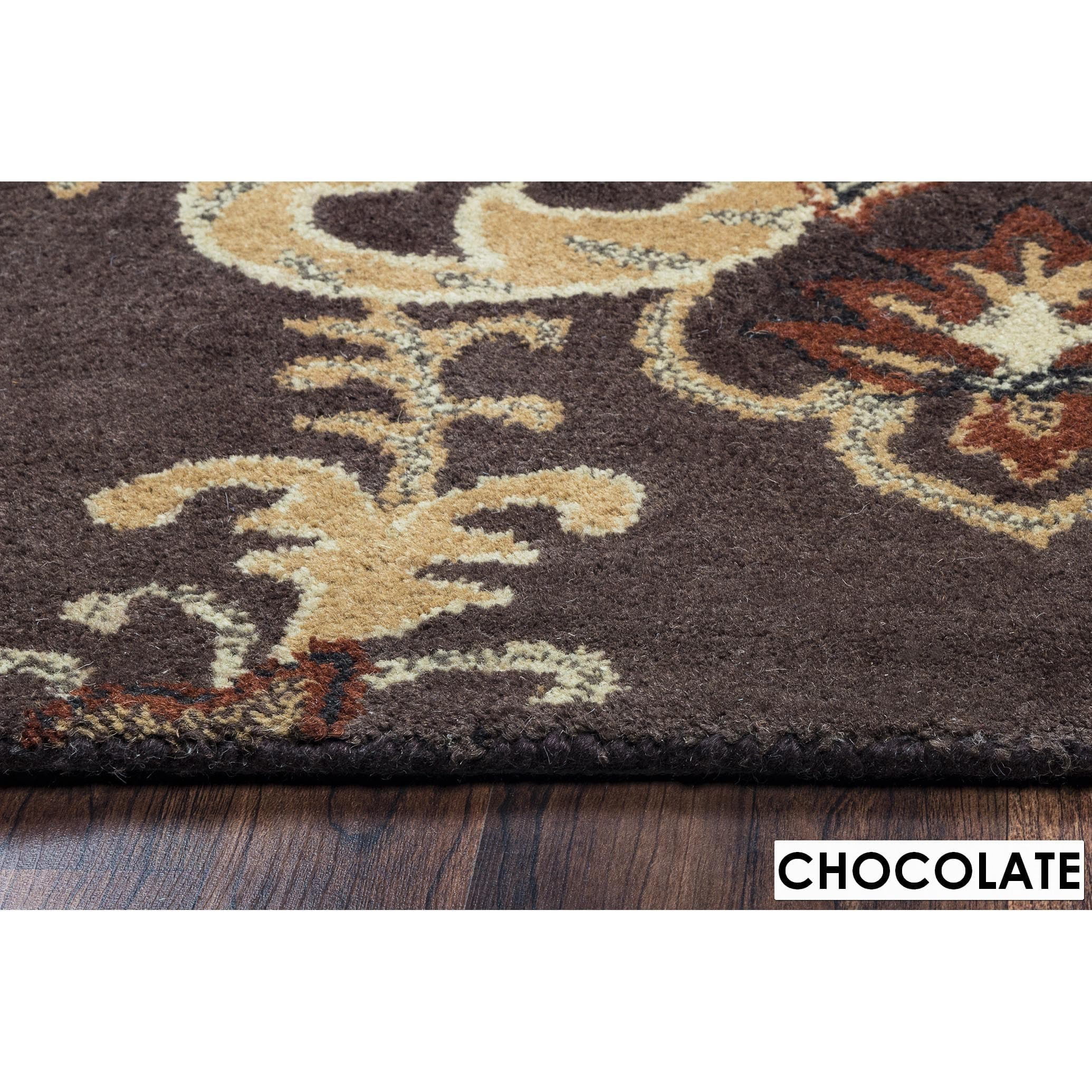 Dining Bedroom Handmade 3' x 5' Indoor Living Room Rizzy Home Sareena Collection Border Rug Brown 3' x 5' Border 0.25-0.5 inch Stain Resistant 