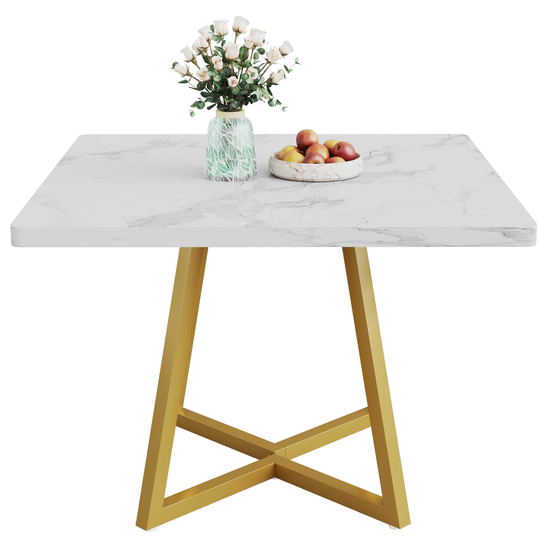 Fnova 31.5" Square Dining Table, Small Kitchen Dinner Table, 2-4 Person Industrial Dining Table, Square Kitchen Table for Dining Room Farmhouse Home Decor Furniture