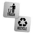 thumbnail image 4 of Kit de 2 letreros de reciclaje y basura, de 5,5 x 5,5 pulgadas, con 2 pegatinas de acero inoxidable., 4 of 9