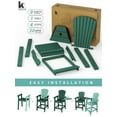 thumbnail image 3 of Wulful Tall Adirondack Chair Set w/ 2 Outdoor Barstools and Connecting Tray for Patio Umbrella, Green, 3 of 6