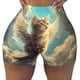 thumbnail image 2 of Fotbe Sunshine Cloud Cute Cat Shorts Sin Costuras – Shorts Deportivos de Cintura Alta para Mujer, Elásticos para Gimnasio, Yoga, Running o Ciclismo-Small, 2 of 8