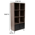 thumbnail image 3 of Emma + Oliver 59.25"H 6 Cube Storage Organizer Bookcase, Metal Legs - Rustic Wood Grain Finish, 3 of 6