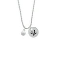 thumbnail image 2 of Delight Jewelry Silvertone 3-D White Volleyball Silvertone Script Initial Disc - U - Charm Necklace, 20"+3", 2 of 4