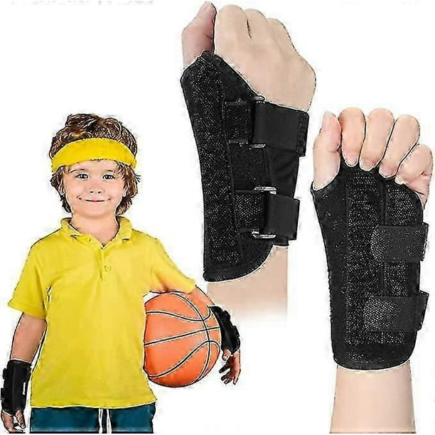 2 Pcs Wrist Brace For Youth Kids Carpal Tunnel Black Splints Wrist Brace Night Support With Adjustable Compression Straps For Children Sports Sleep