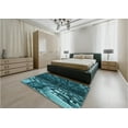 thumbnail image 5 of Ahgly Company Machine Washable Indoor Round Transitional Deep-Sea Blue Area Rugs, 4' Round, 5 of 7