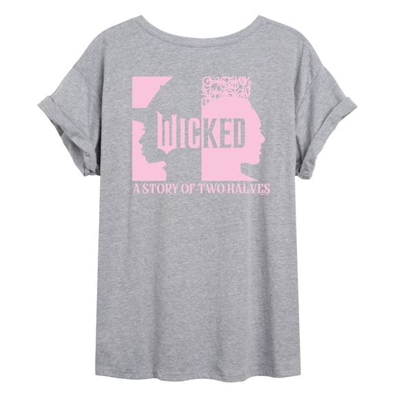 Wicked - A Story Of Two Halves - Women's Oversized Graphic T-Shirt