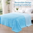 thumbnail image 3 of Exclusivo Mezcla Cooling Comforters Queen Size Light Blue, Lightweight Summer Blanket for Hot Sleepers, Soft Breathable Cool Bedding Duvet for Night Sweats, 90"x90", 3 of 9