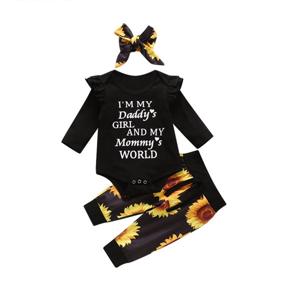 Penkiiy Newborn Infant Baby Girls Boys Christmas Cartoon Print Romper Jumpsuit Sets Newborn Baby 0-6 Months Black on Sale