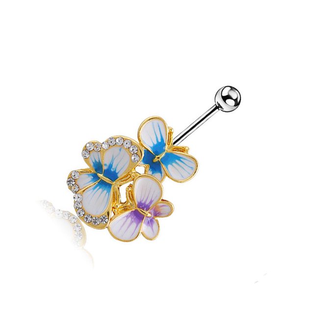 Creative Butterfly Dangle Navel Rings Belly Button Rings Navel Piercing Rings