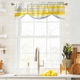 thumbnail image 3 of Yellow Grey Tie Up Valance Curtains for Windows, Kitchen Curtains Window Treatments, Vintage Farmhouse Abstract Oil Painting Short Window Shades Valances for Bedroom Bathroom Cafe 42"x18", 3 of 8