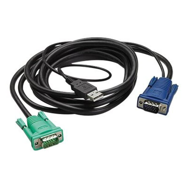APC - Clavier / Vidéo / Souris (KVM) Câble - USB, HD-15 (VGA) (M) à HD-15 (VGA) (M) - 6 ft - pour P / N: AP5201, AP5202, AP5808, AP5816, KVM1116R