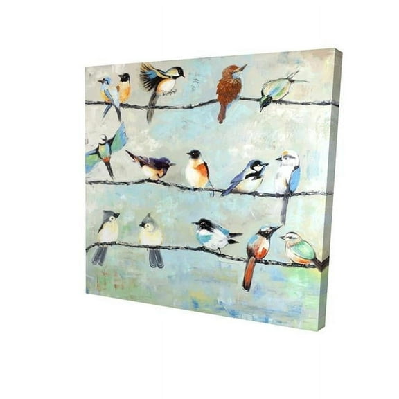 16 x 16 in. Small Colorful Birds-Print on Canvas