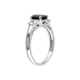 thumbnail image 2 of Three Stone Garnet & Created White Sapphire 2.0 Carat (Ctw) Ring in Sterling Silver, 2 of 5