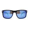 thumbnail image 2 of Locs Color Mirror Sport Rectangle Horn Rim Gangster Sunglasses Blue Mirror, 2 of 4