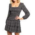 thumbnail image 2 of Mini vestido estampado de lunares de algodón de manga larga de otoño para mujer$ Moda de otoño/invierno Vestido estampado de manga larga de mujer Adepaton HMHZ1833-4, 2 of 6
